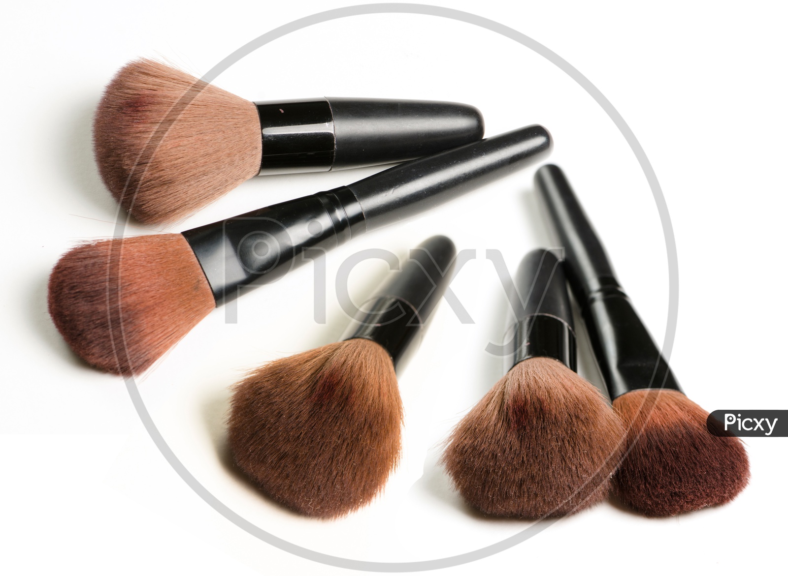 Set of cosmetic brushes isolated on white background