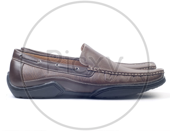 Pair of Men's Brown Leather Shoe  Isolated Over an White Background