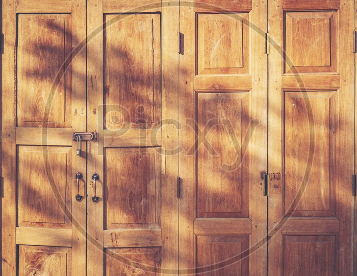 Traditional Old Wooden Door Background