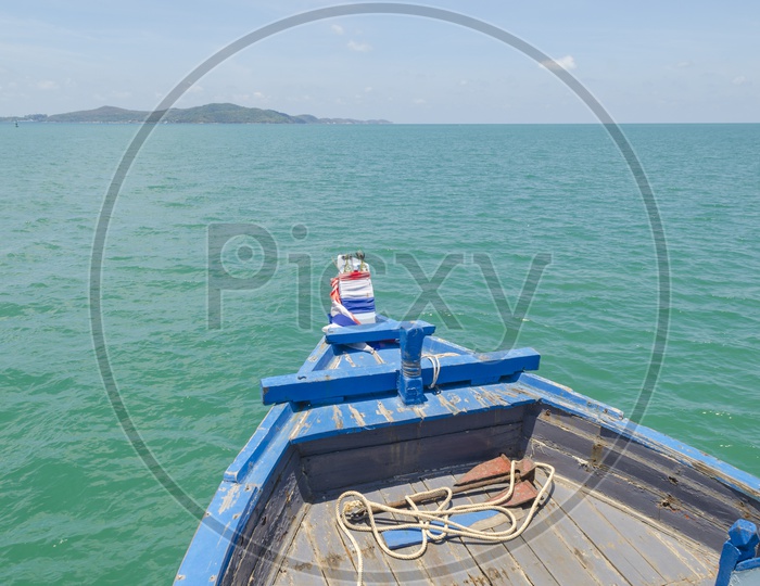 Local Fishing Boats in Sea Waters At Phuket beach