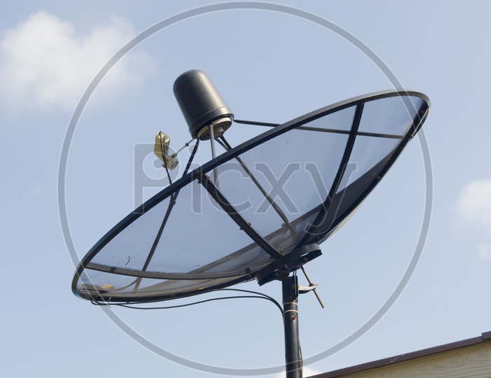 Satellite dish  Antenna  With Blue Sky