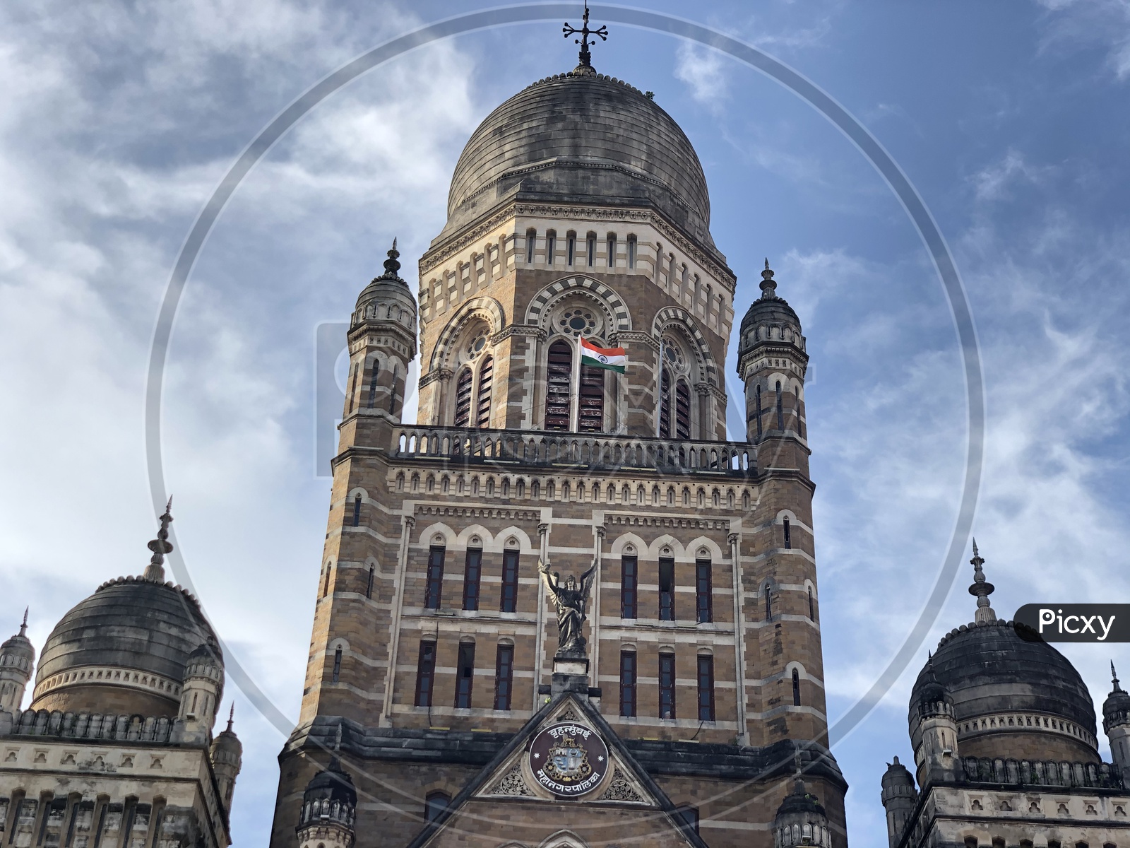 Mumbai Central Railway Station CSMT  Building View With Blue Sky Background