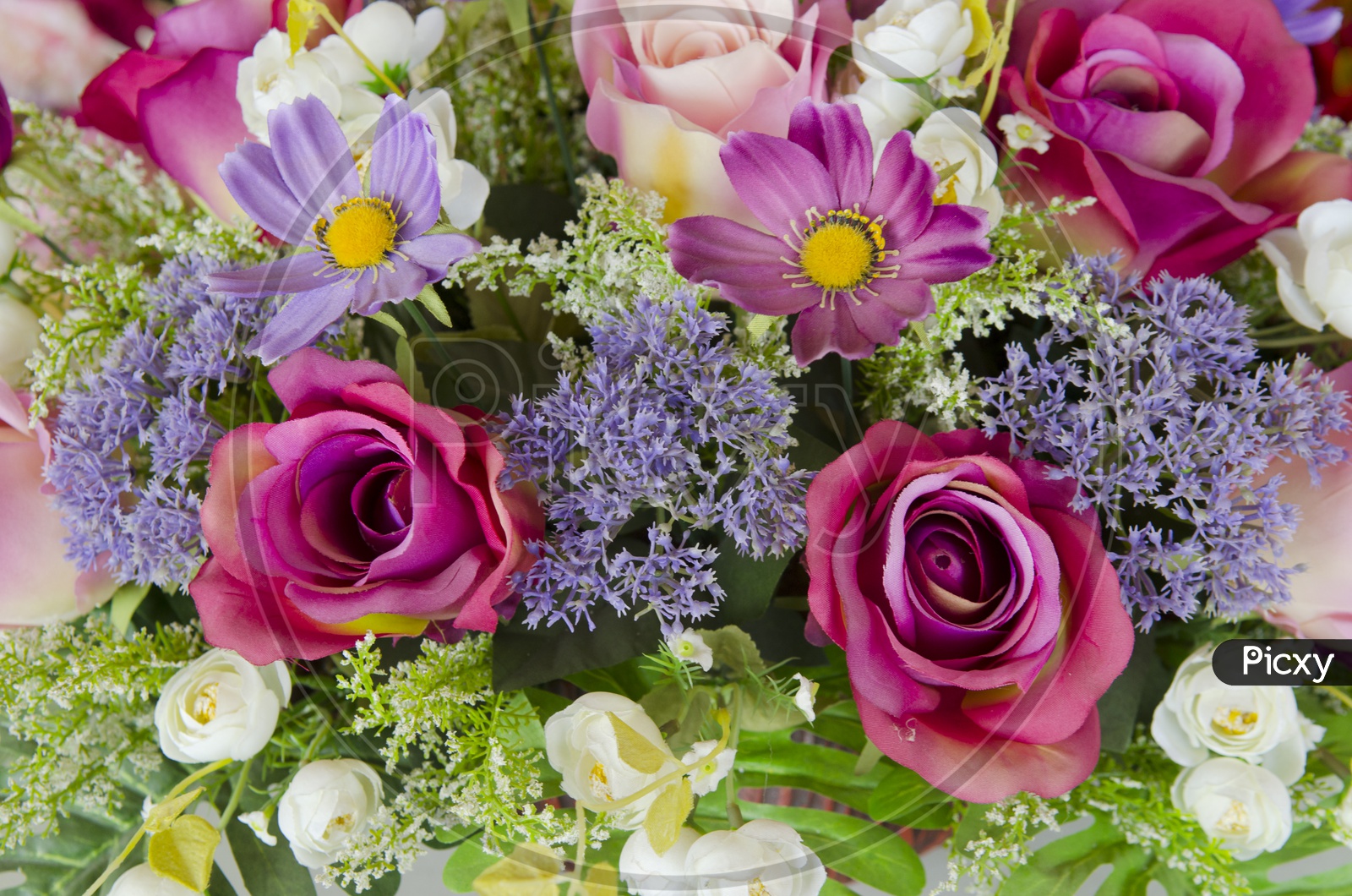 Clourful Flowers in a Bouquet Closeup