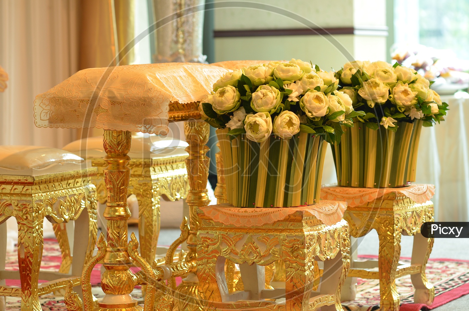 Traditional Thai Wedding With Flower Bouquet