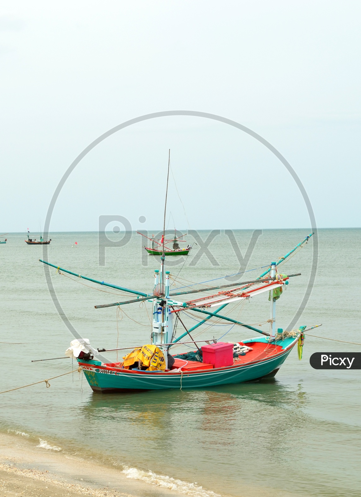 Fishing trawler on the water On Sea