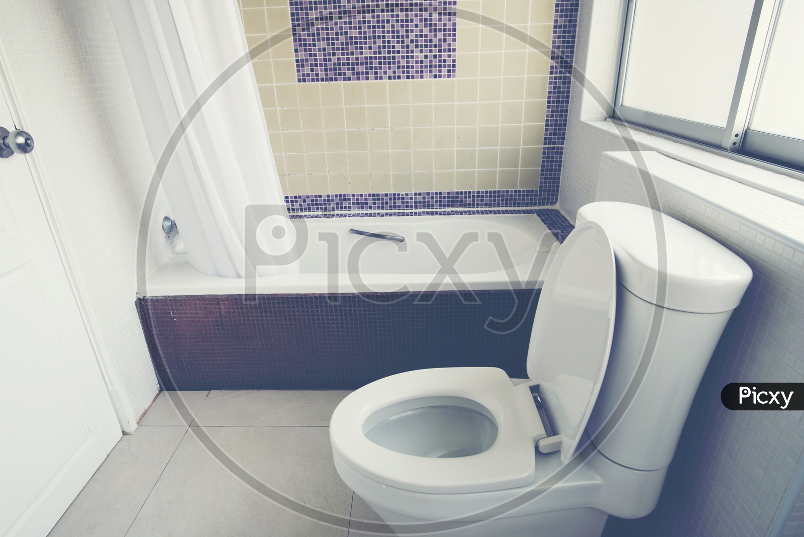 Bathroom interior With   sanitary ware  In a Hotel Room