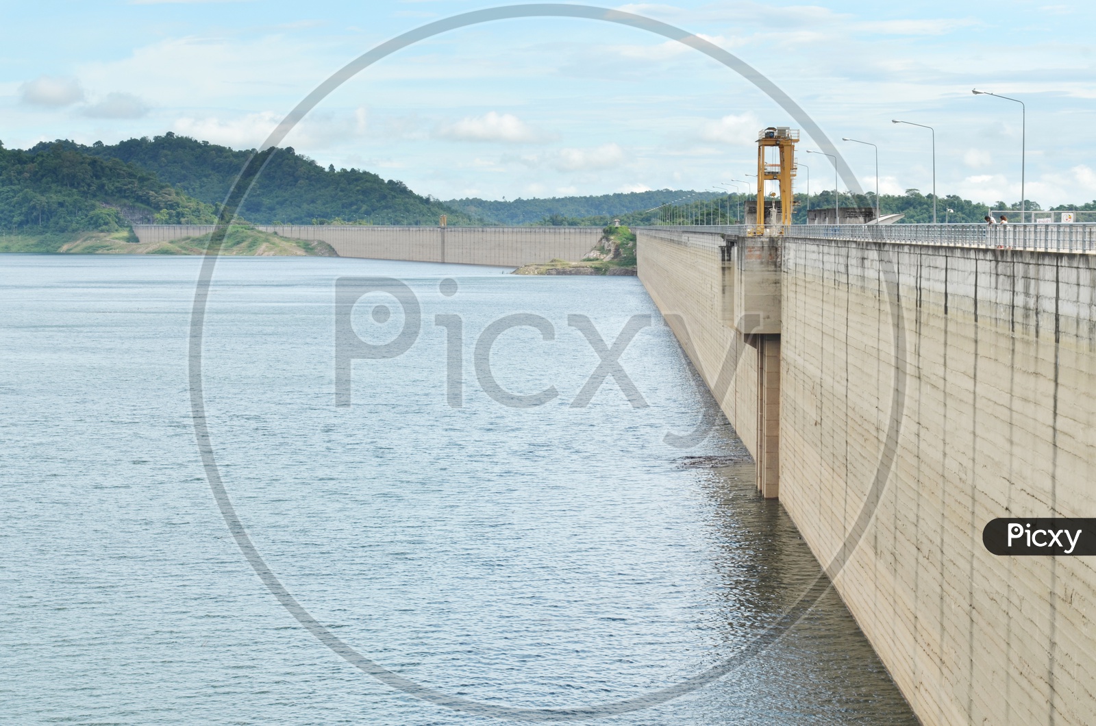 Reservoir With Water Storage at  Prakarnchon Khun Dan Dam, Nakhon Nayok, Thailand
