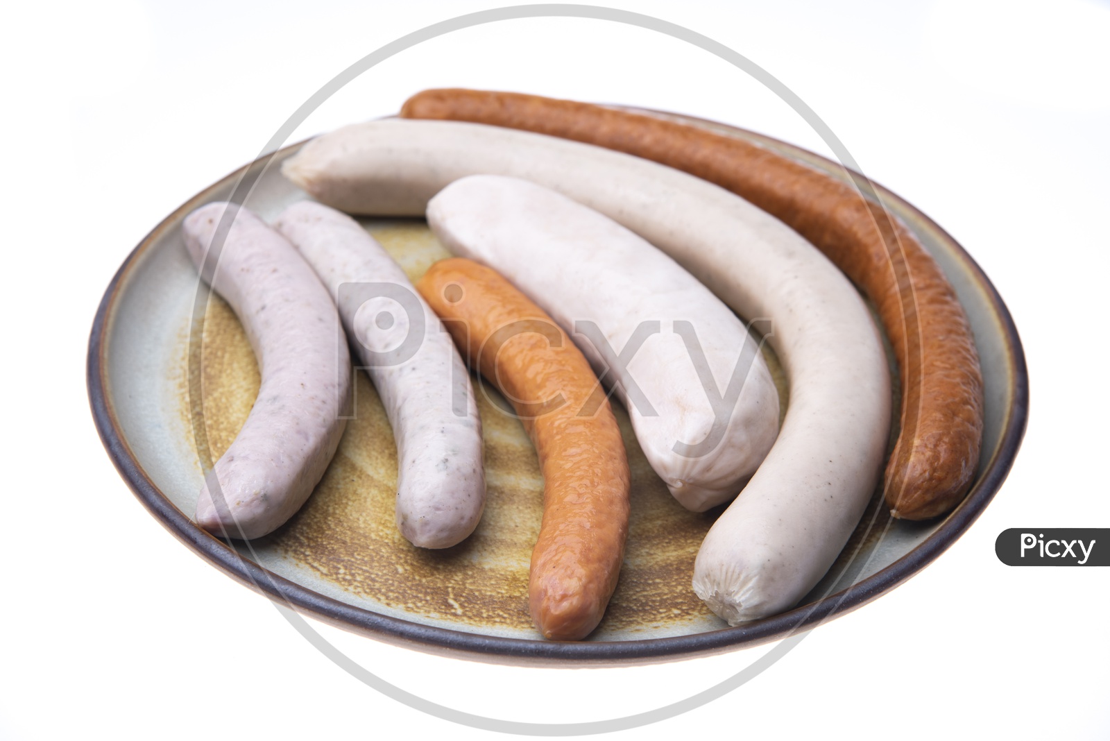 Sausage Set Isolated on White Background