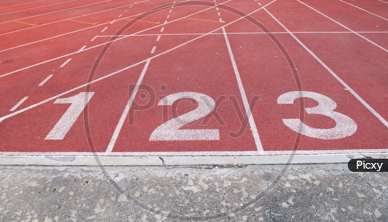 Athletics or Running  Track Lanes With  Numbers