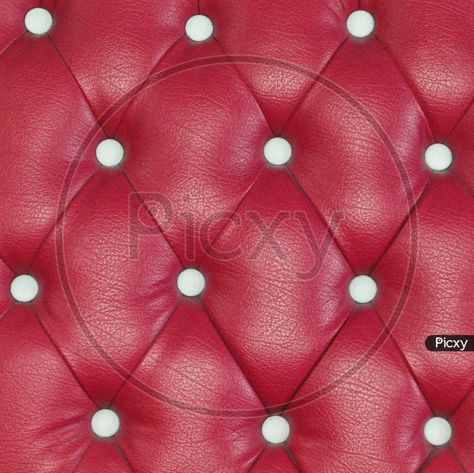 texture of red Leather Skin Of  Button Patterns