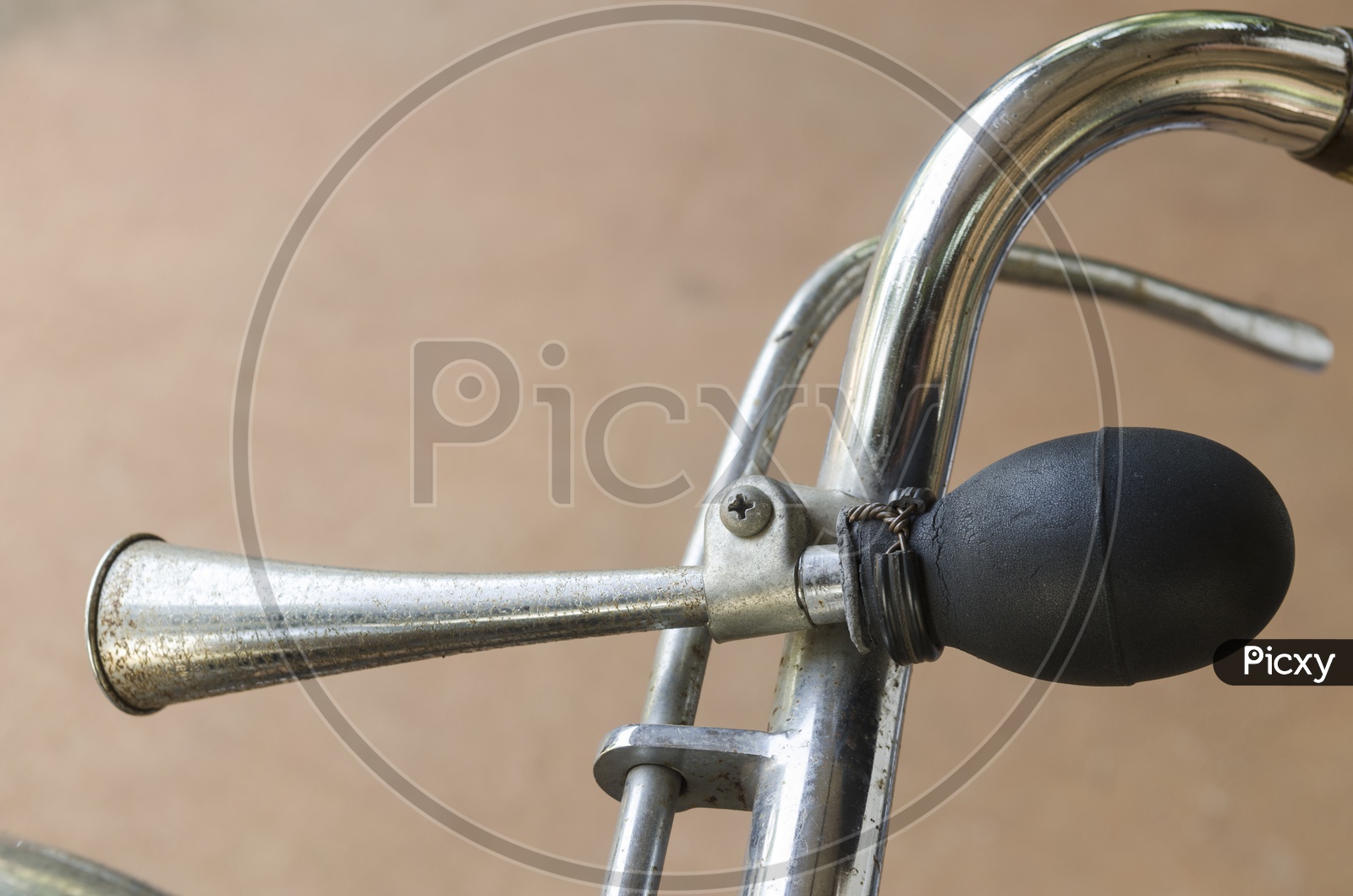 Horn and Handle Bar Of a Vintage Bicycle