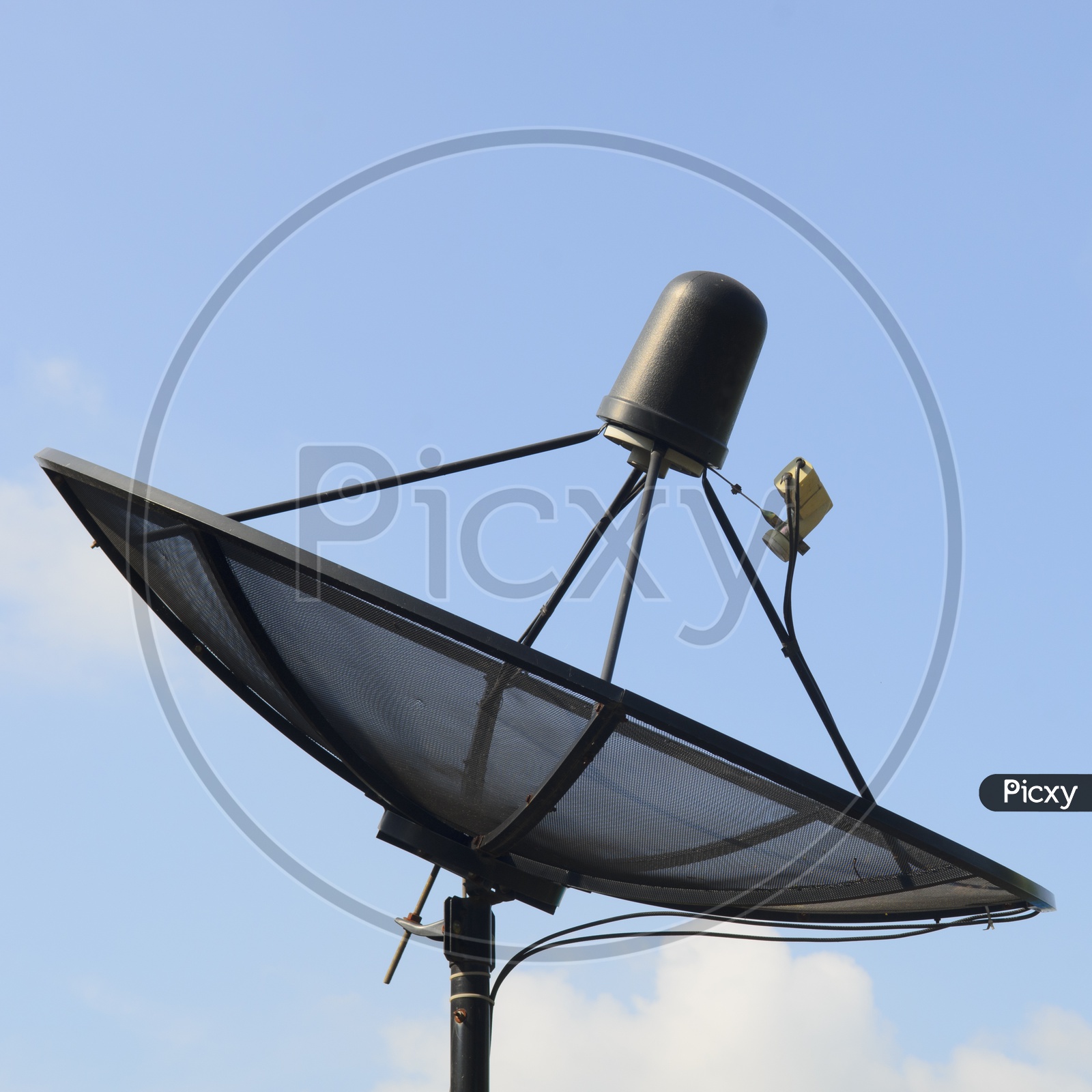 Satellite dish  Antenna  Over Blue Sky