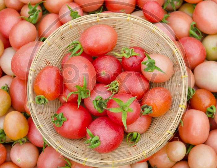 Closeup Shot of Fresh Cherry Tomatoes