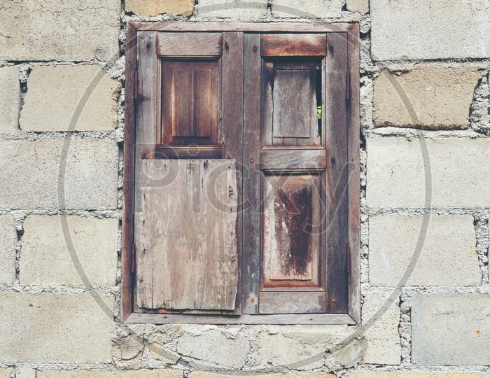 Traditional Window On Stone Wall