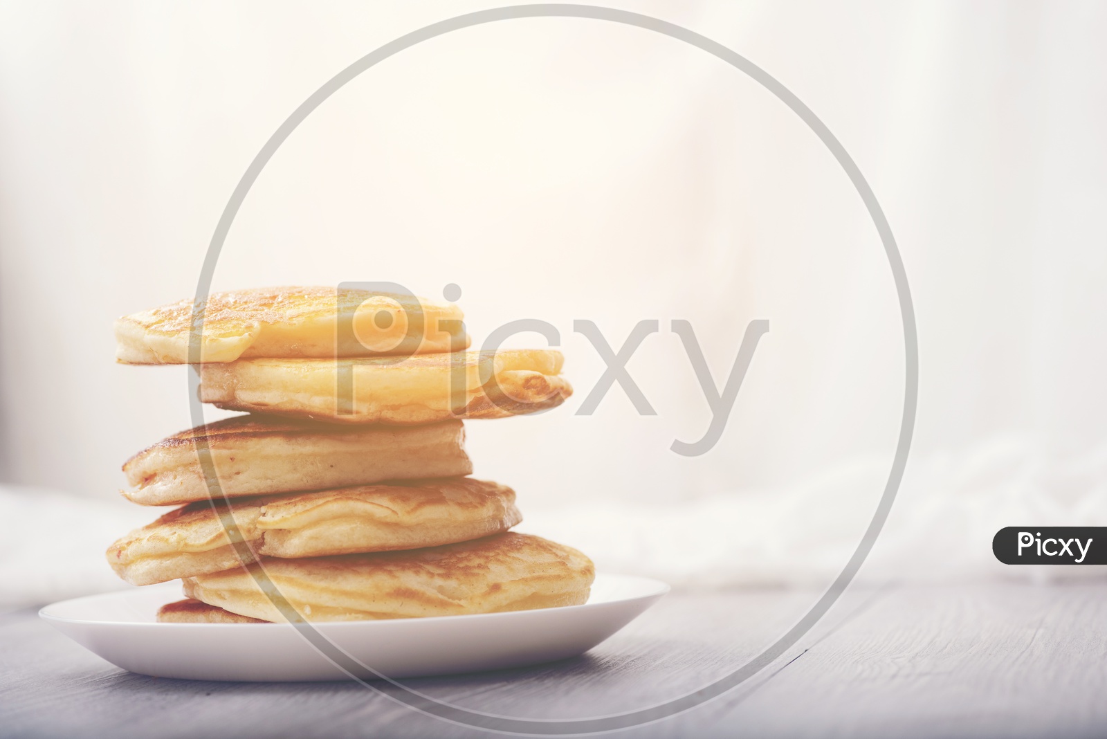 stack of pancake on white background