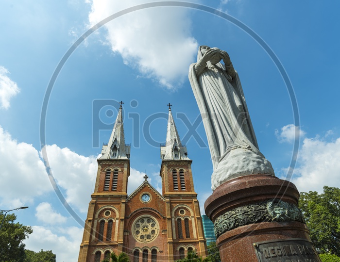 Saigon Notre-Dame Basilica in Ho Chi Minh City, Vietnam.