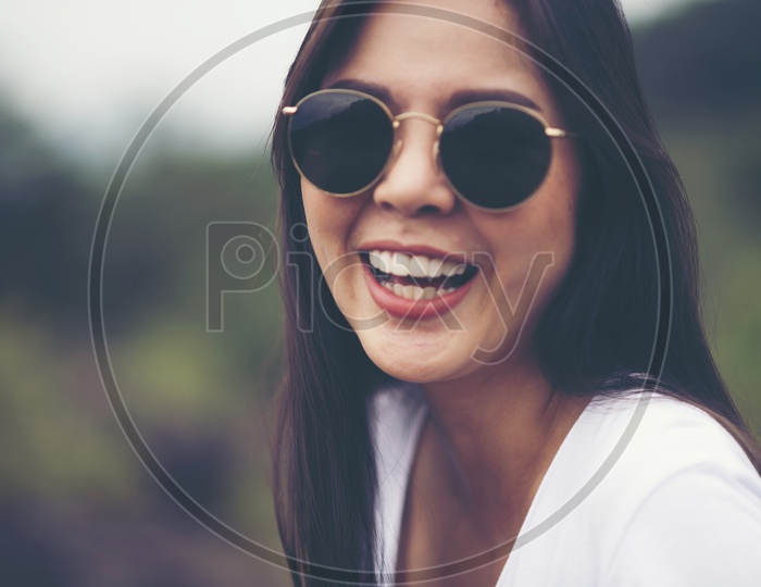 Portrait of a young  Asian woman smiling