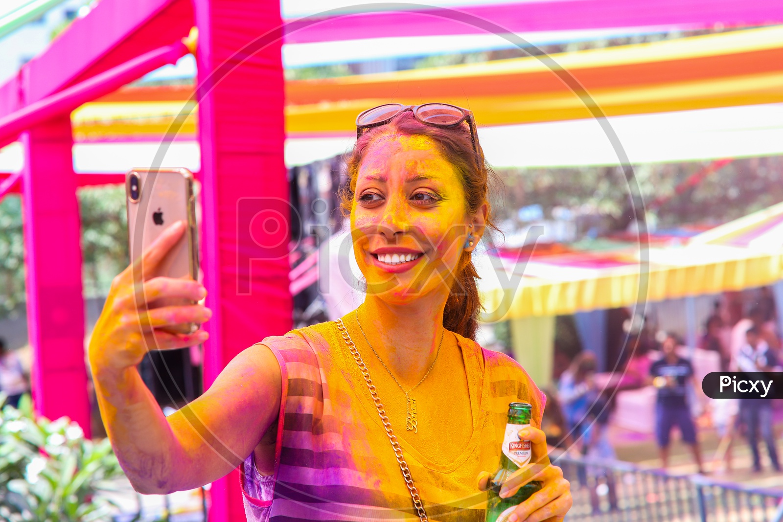 selfie while playing holi