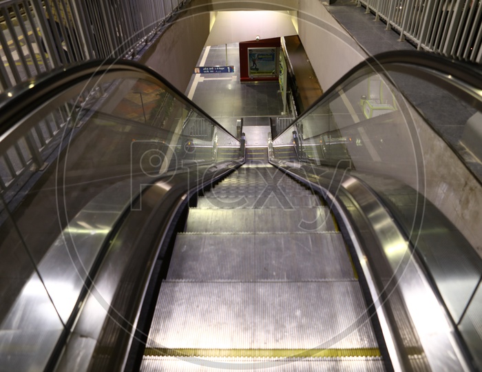 Escalator in a Metro Station