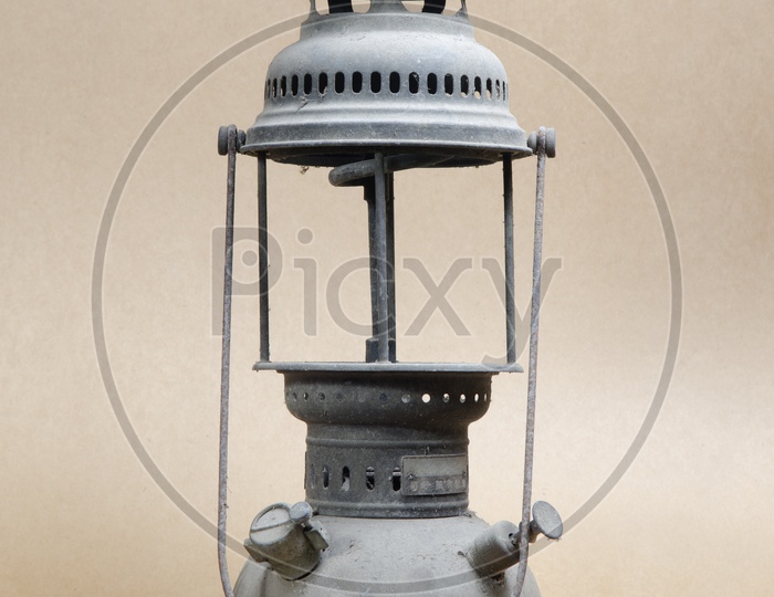 vintage kerosene lamp on paper background