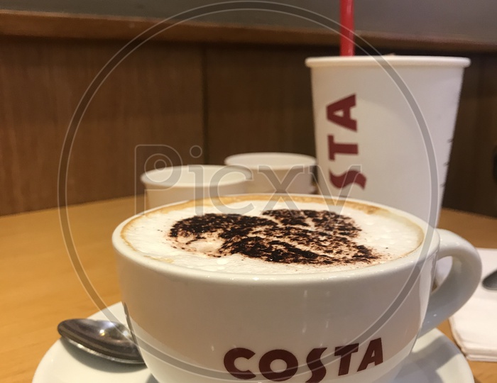 A cup of costa coffee