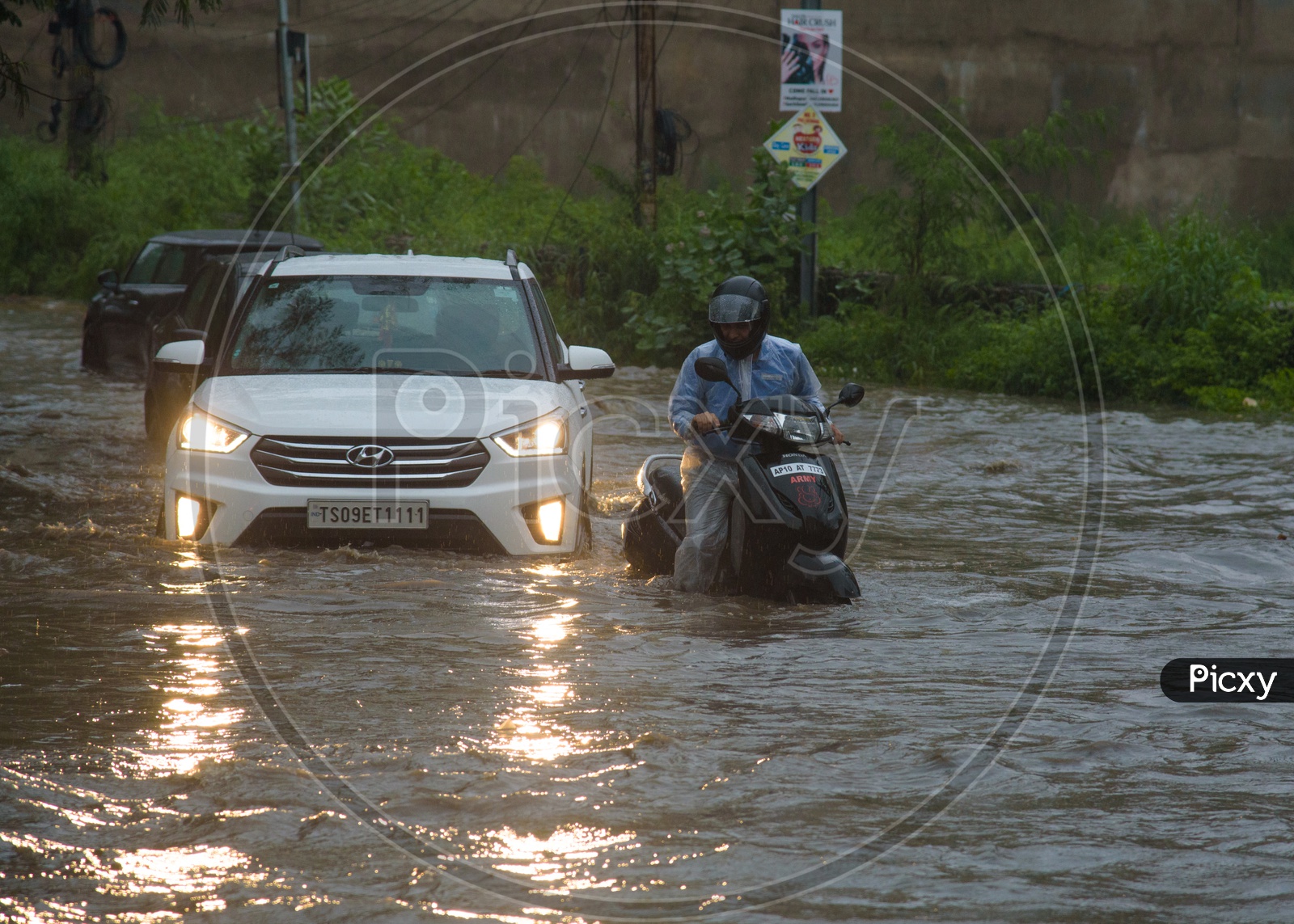 Hyderabad rains water clogging at gachibowli