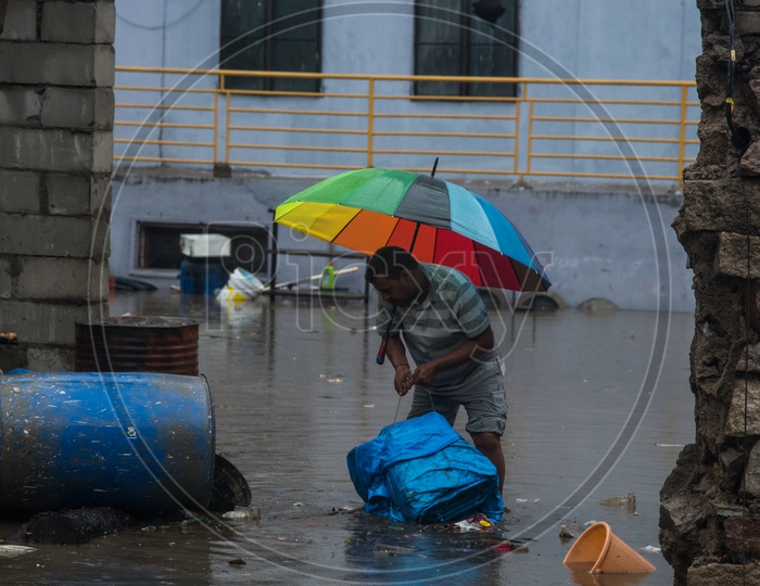 Hyderabad rains water clog at gachibowli