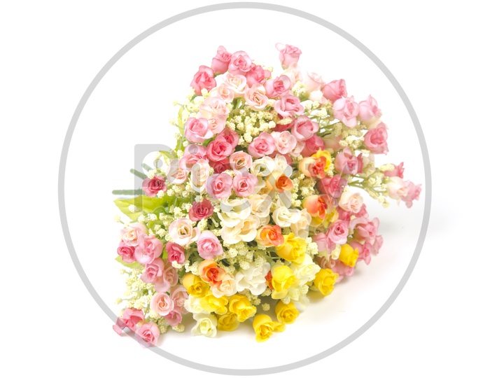 Bunch of flowers isolated on white