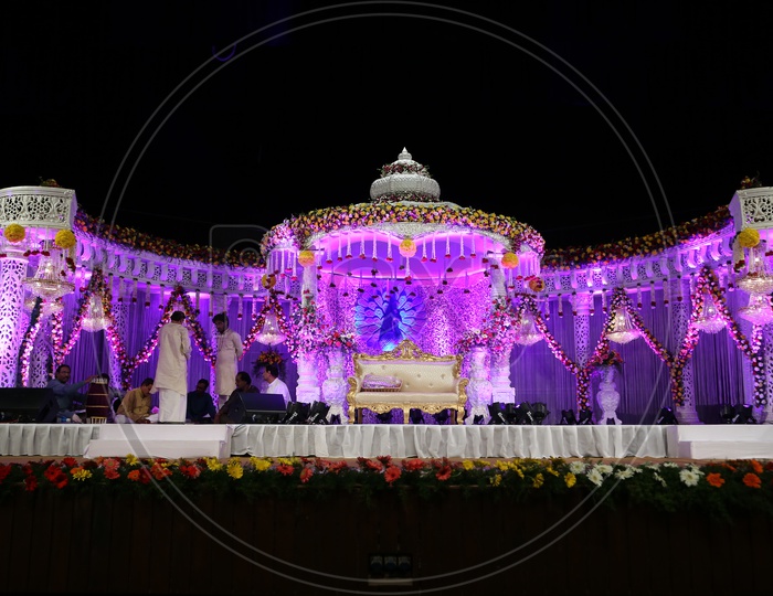 Outdoor Wedding Stage during night