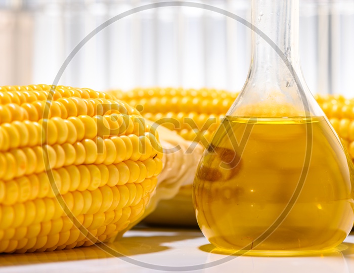 A funnel of biofuel from corn