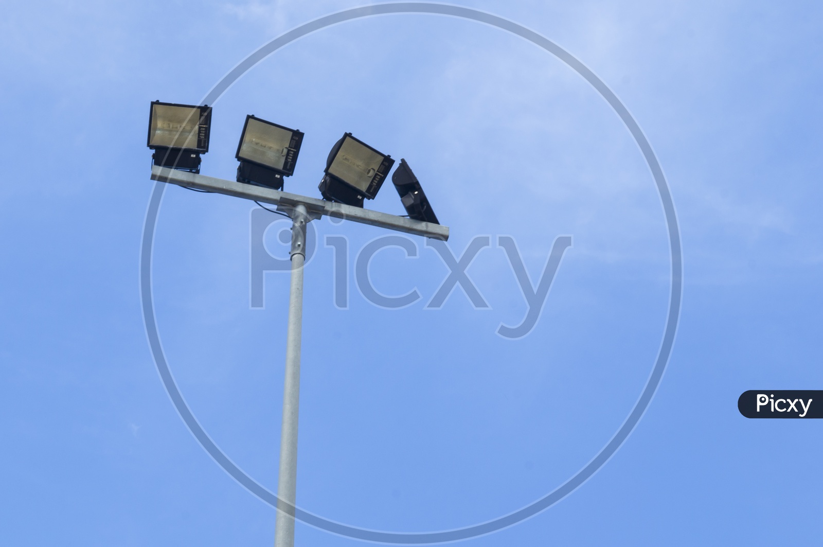 street lamp Post  with blue sky Background