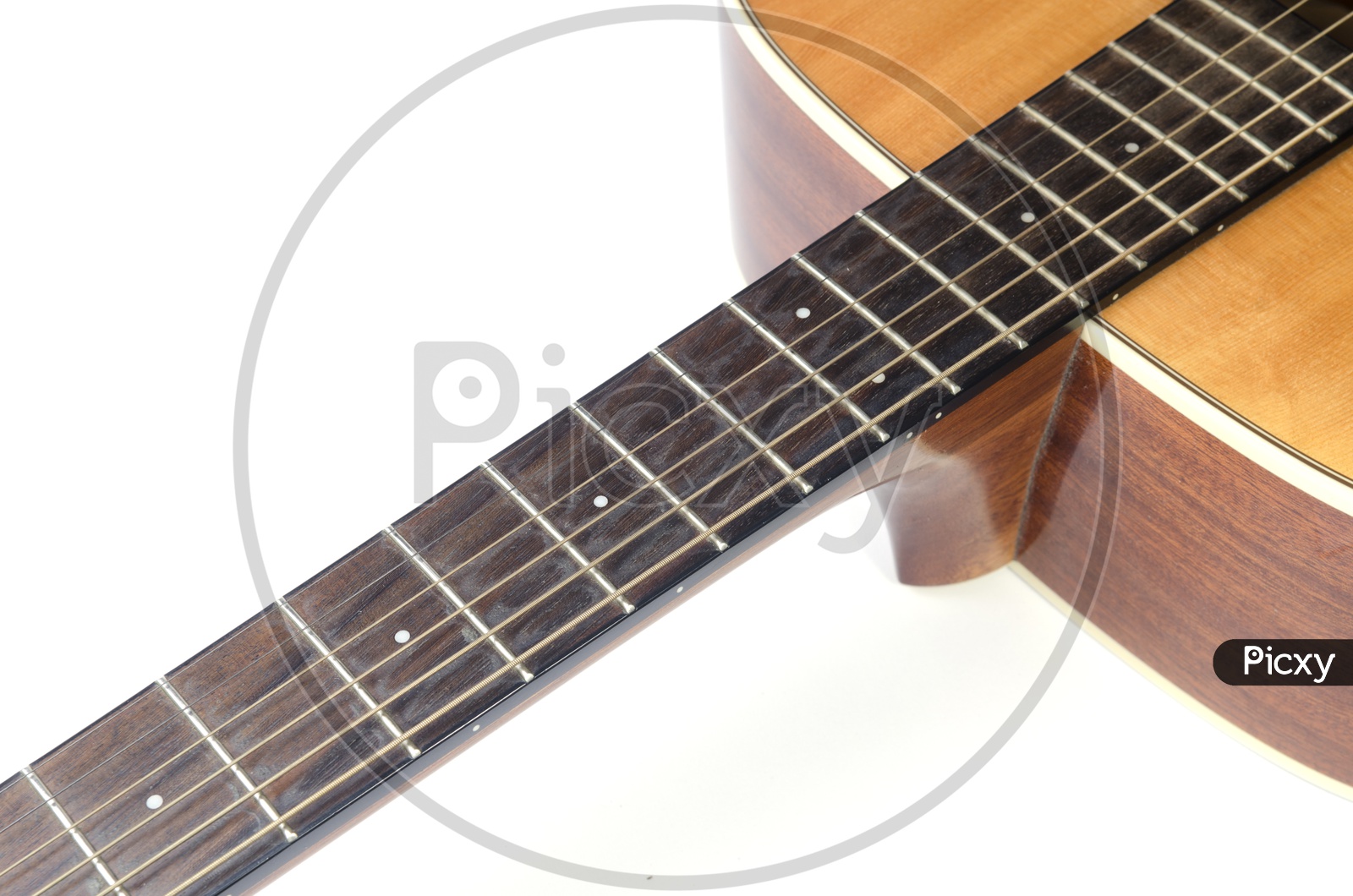 Guitar Strings Closeup On an Isolated White Background