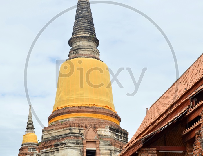 Temple Shrine Of  Wat Yai Chai Mongkhon An Old Buddhist Temple  In  Ayutthaya Province in Thailand