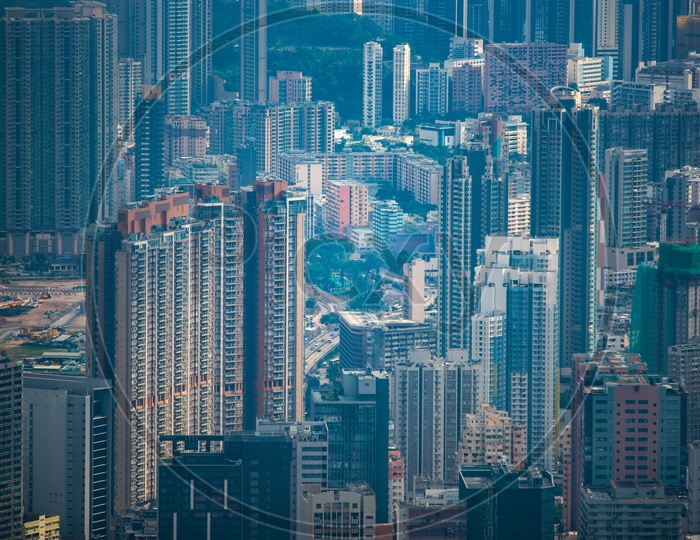 Hong Kong cityscape With sky scraper building