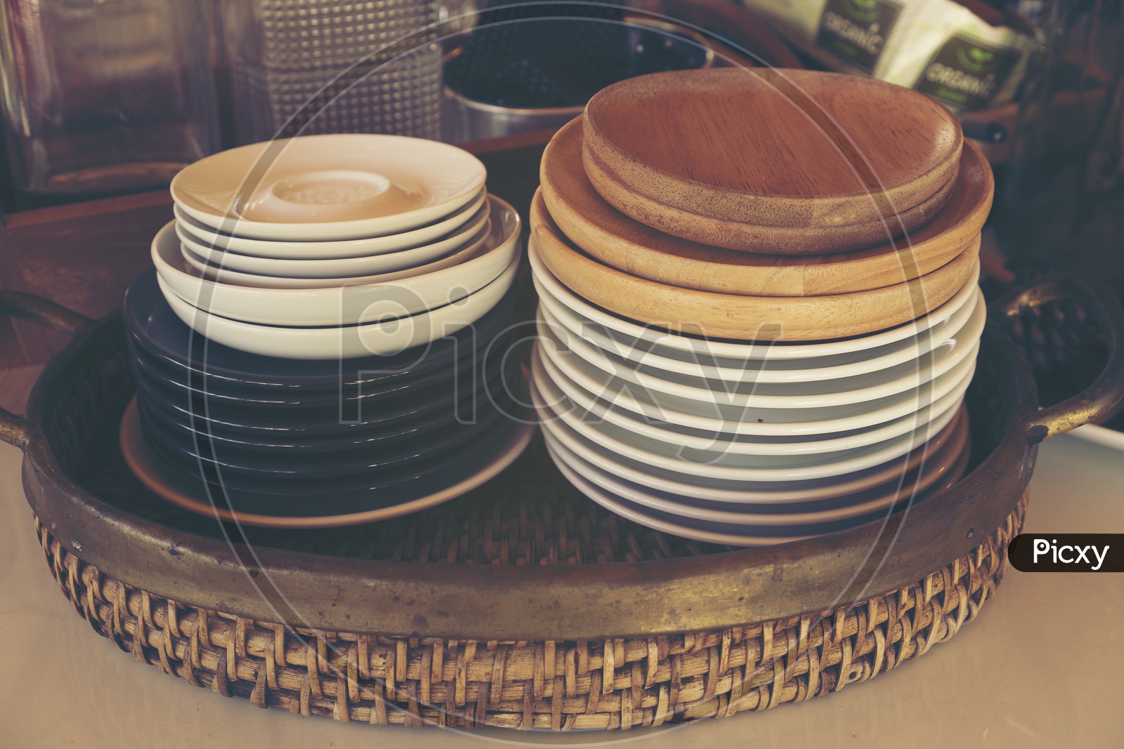 Wooden Serving  plates  in a coffee shop