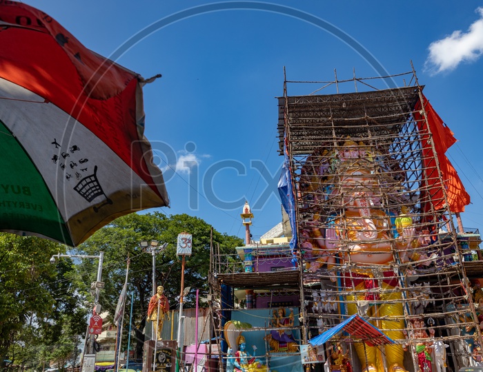A View of Khairatabad Ganesh Idol In Making For Ganesh Chathurdhi Festival