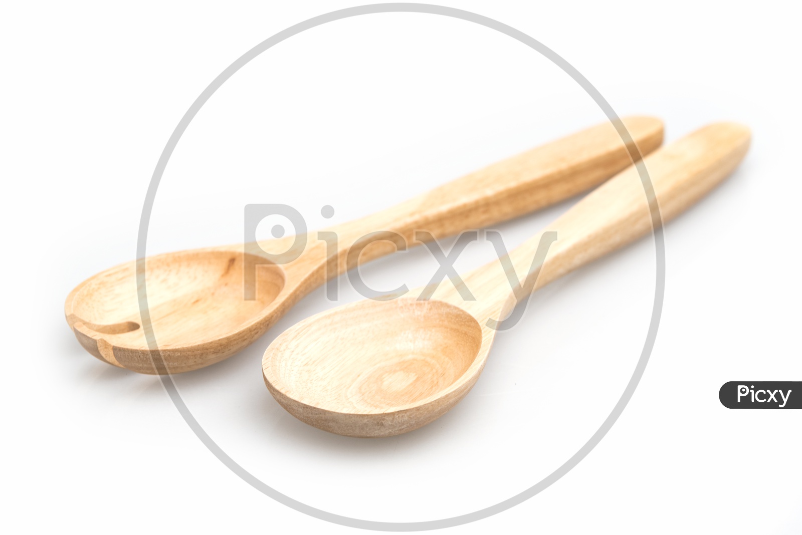 Kitchen accessories tools made of wood isolated on white background