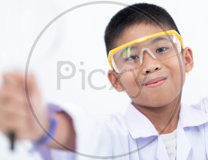 Boy Smiling When Learning In a Laboratory