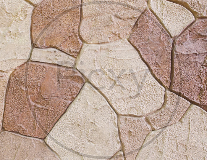 Patterns On Stone Wall Closeup