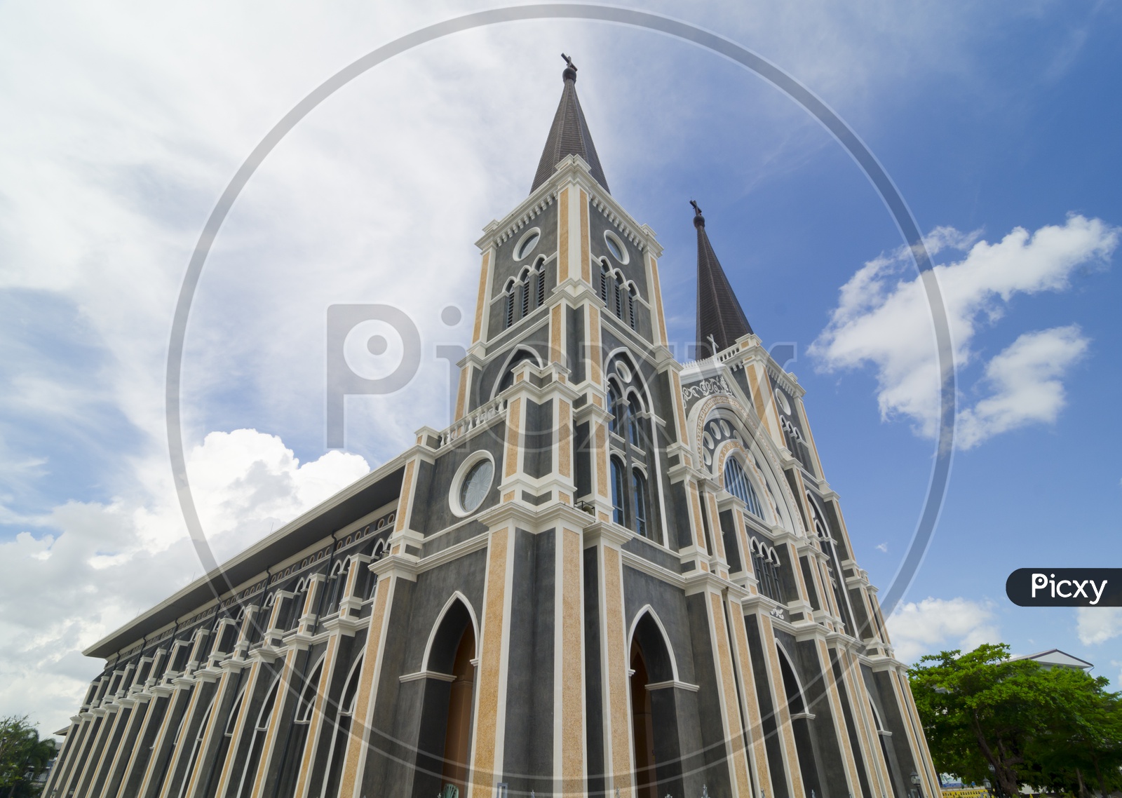 Architecture Of Roman Catholic Church  With Blue Sky as Background
