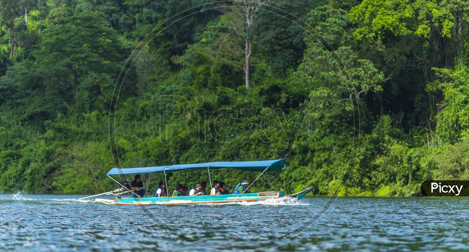 Tourists In Boats At Khao Yai National Park , Thailand