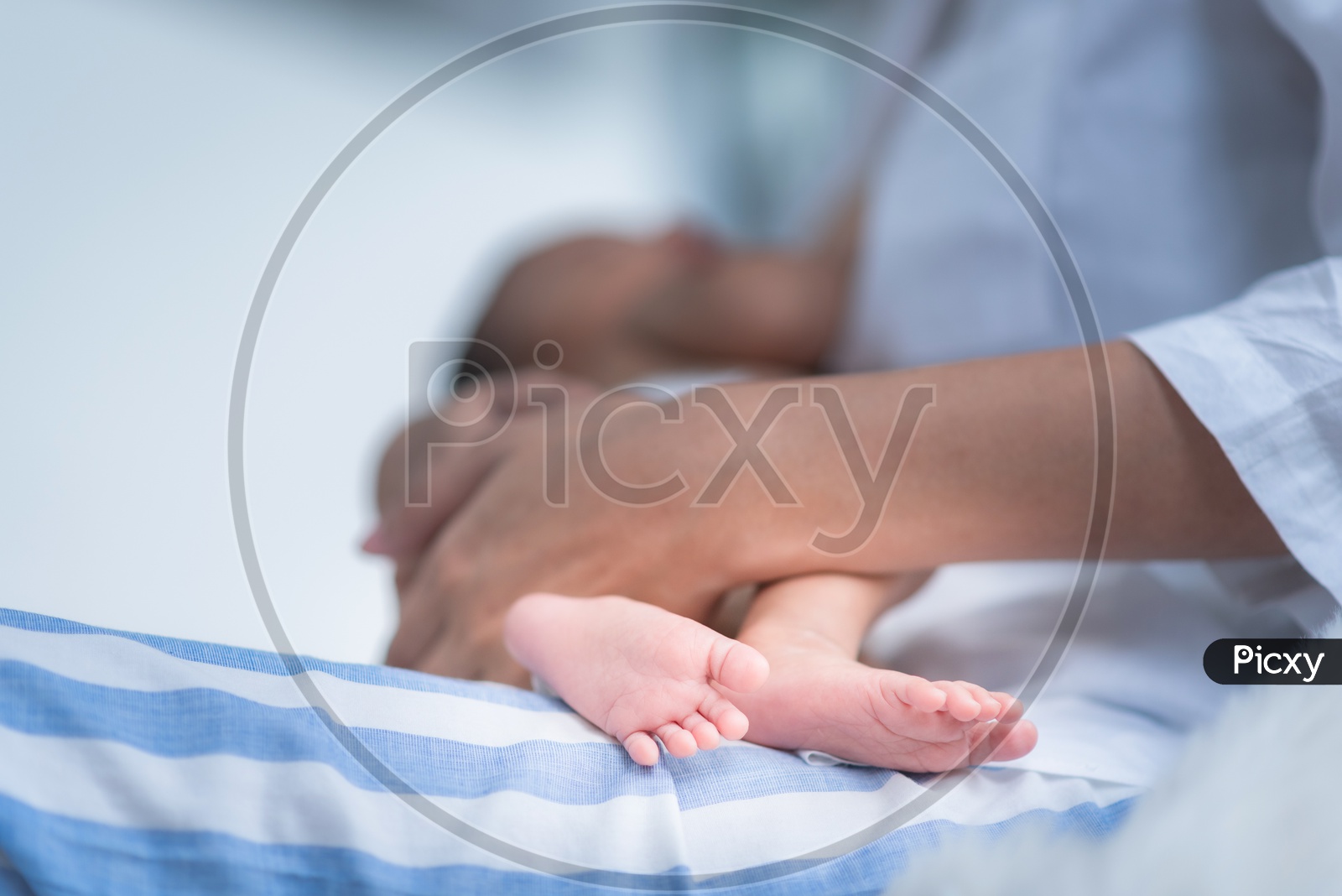 Infant baby Legs Closeup