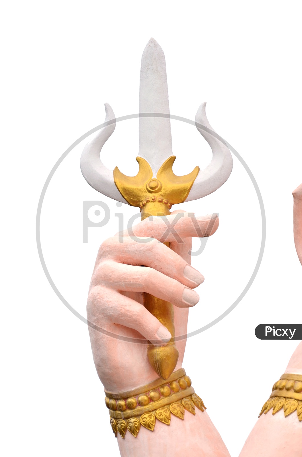 Ganesha statue hand Holding trishul  Closeup