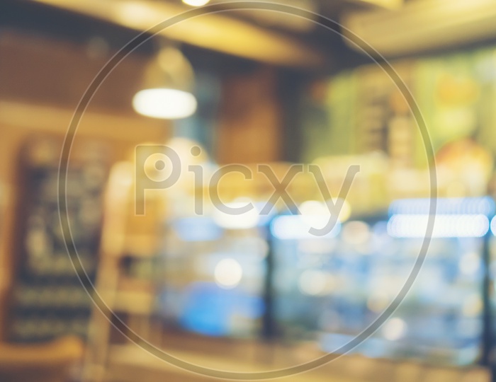 Abstract Image With Restaurant Blur Background