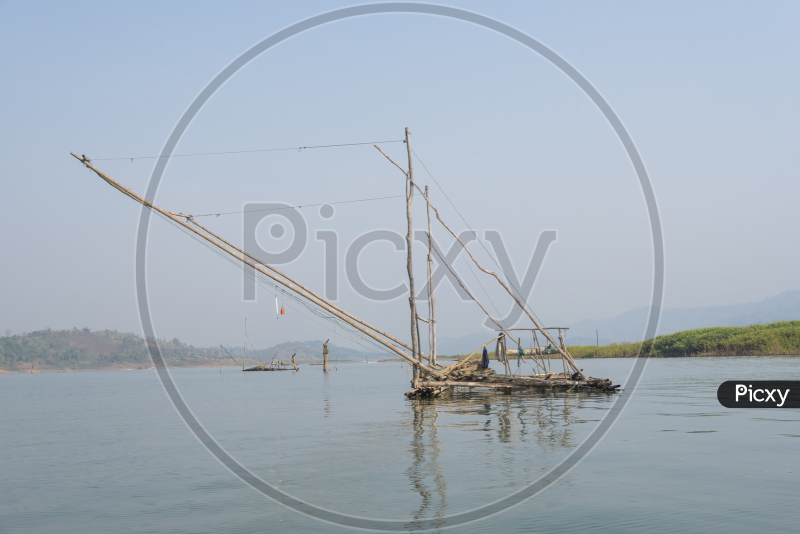 China Fishing Nets At Mekong River