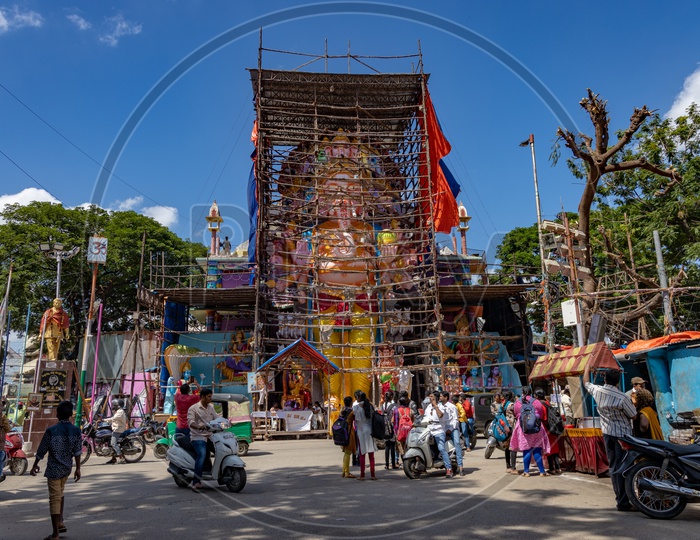 A View of Khairatabad Ganesh Idol In Making For Ganesh Chathurdhi Festival