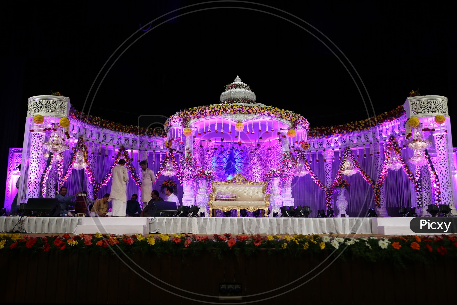 Outdoor Wedding Stage during night