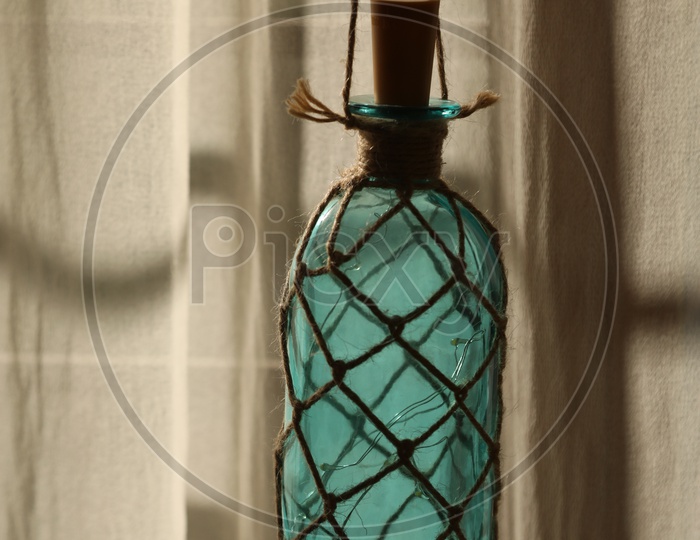 A DIY Decorative Blue bottle