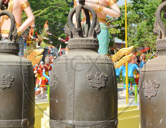 Bells in Buddhist  temple, Thailand