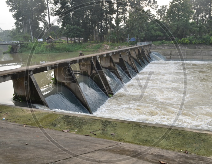 Dam Spillway  controlling the reservoir Water level